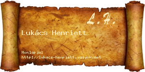Lukács Henriett névjegykártya