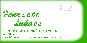 henriett lukacs business card